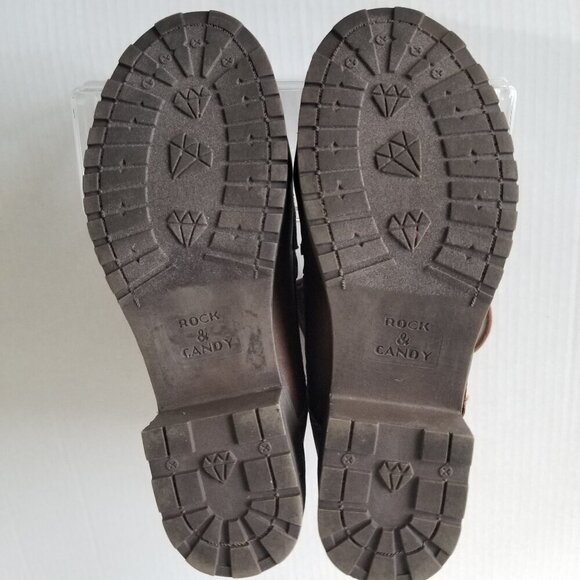 Rock & Candy Sprancie Lace Up Bootie Y2K Chunky Brown Block Heel Grunge Size 6.5 - Picture 8 of 11